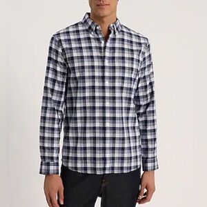 Men’s Express Plaid Cotton Soft Wash Shirt Size L